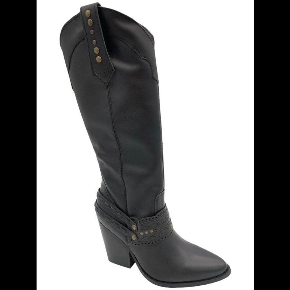 Dingo Women's Masquerade Leather Zipper Boots Black - Medium